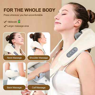 #ad Neck and Shoulder Massager Wireless Neck and Back Shiatsu Kneading Massager Neck AU $76.97