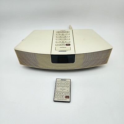 #ad Bose Wave Radio AWR1 1W AM FM AUX Alarm Clock w Remote TESTED WORKING $89.99