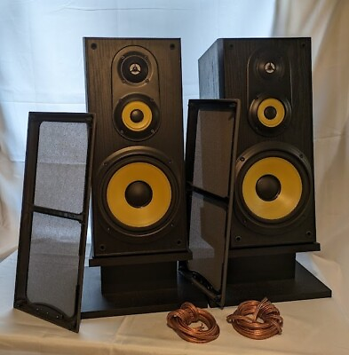 #ad Pair of Sony SS MN350H Speakers w RARE Wall Mount Shelves Tested and Working $110.00