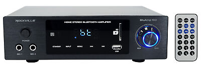 #ad Rockville BLUAMP 150 Home Stereo Bluetooth Amplifier Receiver Optical Phono RCA $84.95