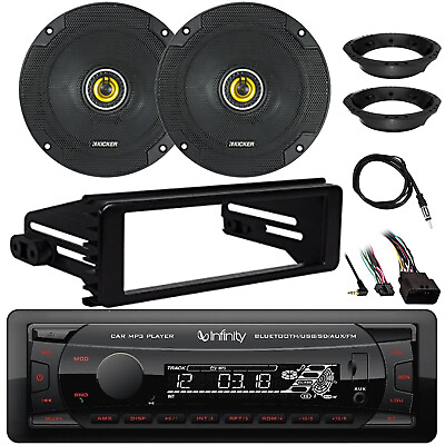 #ad Infinity Receiver 2x 6.5quot; 300W Speakers w Antenna Adapter Harley Install Kit $171.99