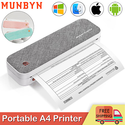 #ad MUNBYN Portable A4 Bluetooth Thermal Printer Wireless Printer for Travel Home US $79.99