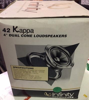 #ad NOS set of 2 car speakers Infinity Kappa 42 4quot; Dual Cone Old School New RARE $120.00