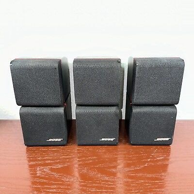#ad Lot of 3 Bose Lifestyle Acoustimass Double Cube Redline Speakers $74.95