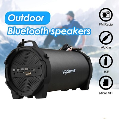 #ad LOUD BLUETOOTH SPEAKER Portable Wireless Boombox Aux Rechargeable Stereo System $28.49