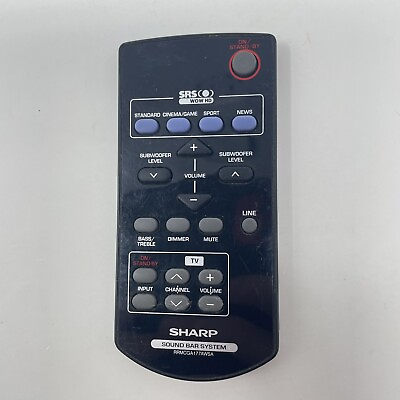 #ad Sharp Sound Bar OEM Remote Control RRMCGA177AWSA $24.99