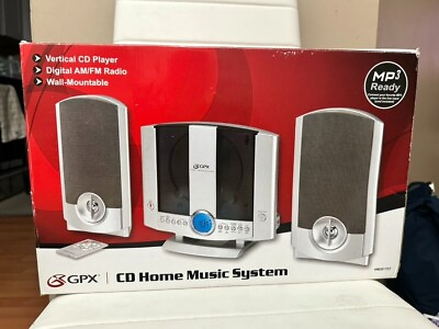 #ad GPX Home Music System Vertical CD Player HM3817DT Digital AM FM NEW Open Box $45.00