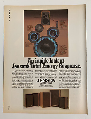 #ad 1978 Jensen Speaker Print Ad Original Vintage Total Energy Response System $7.34
