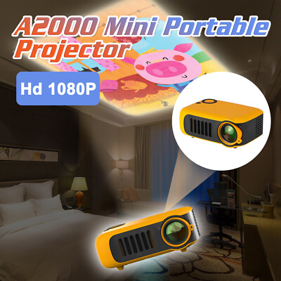 #ad A2000 HD Children#x27;s Projector 1080P LED Mini Video Home Theater Cinema Projector $53.99