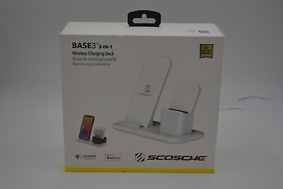 #ad #ad NEW SCOSCHE Base3 3 in 1 Wireless Charging Dock CSQ3N1WT SP $31.99