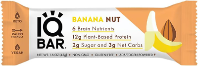 #ad IQBAR Brain and Body Keto Protein Bar Banana Nut Keto Bar Energy Bar Low $8.86