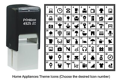 #ad Printtoo Personalized Home Appliances Theme Icons Rubber Stamp Self tv9 AU $18.99