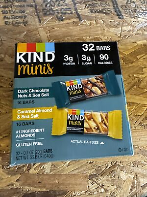 #ad Kind Minis Variety Pack Dark Chocolate Nuts amp; Sea Salt Caramel Almond 32 Bar $19.99