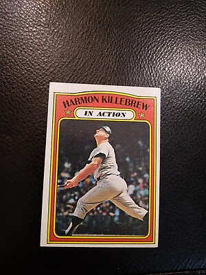#ad 1972 Topps Baseball Card #52 Harmon Killebrew In Action Minnesota Twins HOF NM $2.85