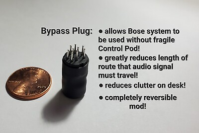 #ad Control Pod BYPASS Plug for Bose Companion 3 Series I amp; II for ROUND 9 pin port $22.75