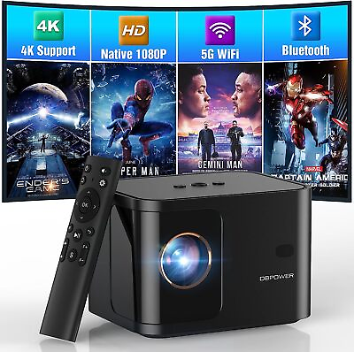 #ad #ad HD 1080P 5G WiFi Bluetooth Home Theater Projector Cinema 300 ANSI 4k Support $89.99