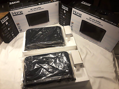 #ad 2 New Condition iHome iW1 Airplay Wireless Stereo Speaker System W Remote amp; Box $180.00