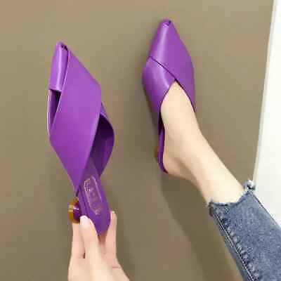 #ad Fashion Women Pointed Toe High Heels Slippers Summer Pumps Slides Sandals Shoes $39.49