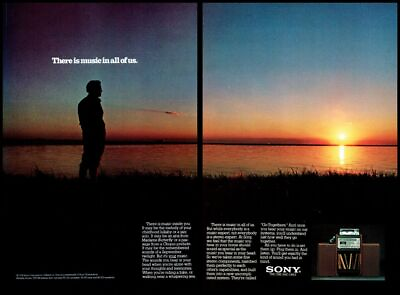 #ad 1980 Sony Home Stereo System HST 69 Vintage Print Ad Sunset Water Marsh Wall Art $10.97