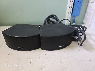 #ad OEM Bose AV3 2 1 Cinemate Media Center Left Right Speakers amp; Connector Cable $75.00