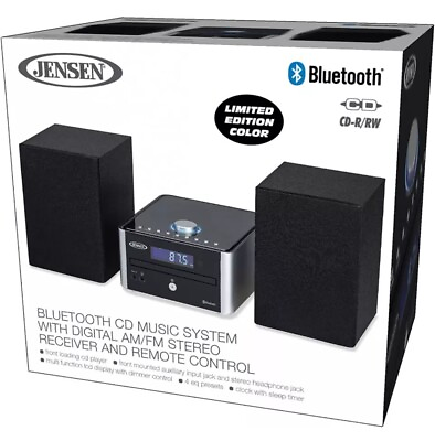 #ad Bookshelf Home Stereo System Bluetooth Cd Player AM FM Radio Stereo Music Jensen $125.00