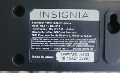 #ad Insignia NS HSB318 USB Port Black Soundbar Home Theater Speaker $35.00