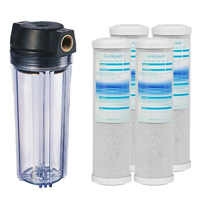 #ad Geekpure Whole House Water Filter Housing and Filters 3 4quot;NPT Fit 10quot; x 2.5 $14.99
