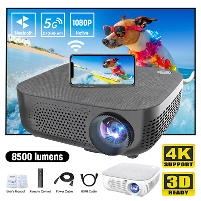 #ad Smart LED Projector Native 1080P 5G WiFi Bluetooth 5.0 HD Home Theater Projector $151.04