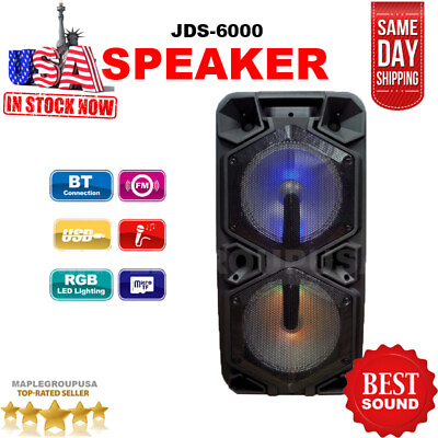 #ad Joha JDS 6000 Portable Wireless Bluetooth Speaker Stereo Bass KaraokeMicrophone $104.99
