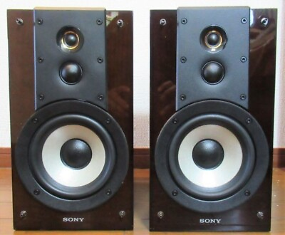 #ad Sony SS HW1 Hires 3 Way 4 Driver Speaker Audio Stereo System Wood Cabinet $449.00