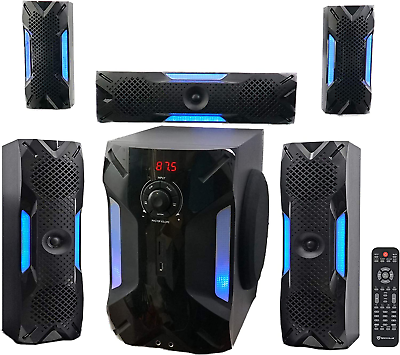 #ad Rockville HTS56 1000w 5.1 Home Theater System Bluetooth USB 8quot; Sub Black $244.95