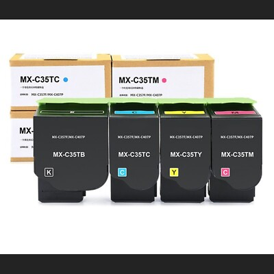 #ad Toner Cartridges BCMY for Sharp MX C35TBCMY MX C357F MX C407P Printer High Yield $476.10