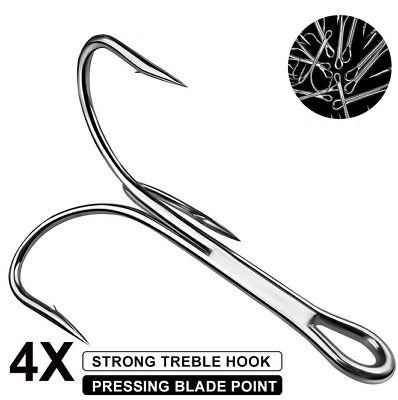 #ad 20pcs Lot Treble Fishing Hook High Carbon Steel Ultra Sharp Hook Size 6 0# 10 0# $34.57