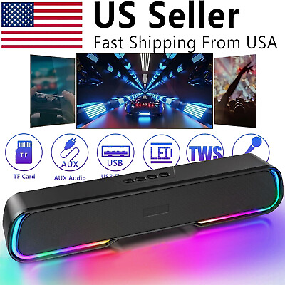 #ad Powerful TV Sound Bar Speaker Home Theater Subwoofer with Bluetooth Wireless US $19.19