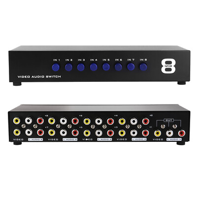 #ad Composite Audio 8 In 1 Out Audio Switch Box Audio TV Bar $37.77