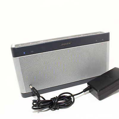 #ad Bose Soundlink III Bluetooth Speaker Silver w Power Supply $136.26