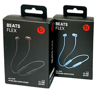 #ad New Beats by Dr. Dre Flex All Day Wireless Bluetooth Earphones Black Blue $39.99