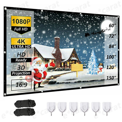 #ad Portable Foldable Projector Screen 16:9 HD Outdoor Home Cinema Theater 3D Movie $9.95