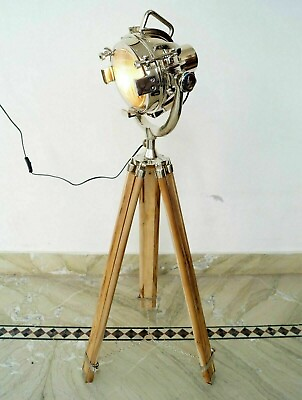 #ad theater home decor Spot light With wooden tripod search light lamp floor lamp $259.00