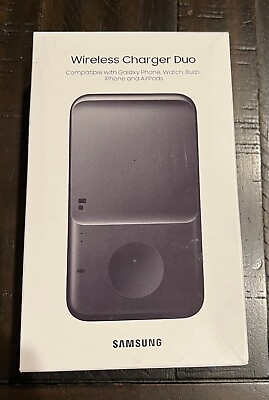 #ad GENUINE Samsung Wireless Charger Fast Charge Pad DUO With Wall Plug amp; Cable $23.99