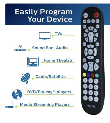 #ad Philips 4 Device Elite Backlit Universal Remote Control $9.99