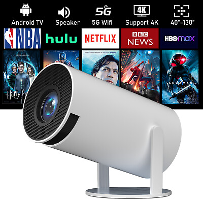 #ad Projector 4K LED Bluetooth 5G WiFi Home Theater Cinema Android 11.0 Beamer HDMI $81.29
