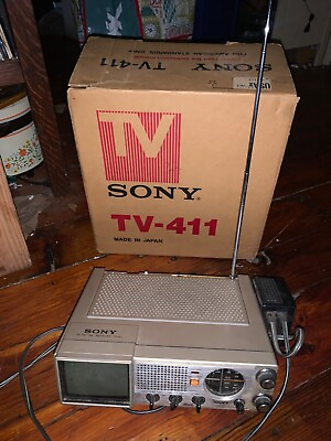 #ad 🔥VTG Sony TV 411 Portable TV FM AM Receiver w Power Supply Radio Works READ $79.95
