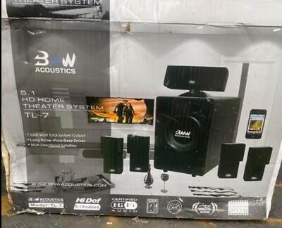 #ad BNW Acoustics TL 7 HD 5.1 Home Theater Speaker System 2200 Watt Total output $89.00