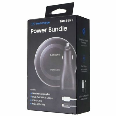 #ad Samsung Wireless Charging Pad with Dual Port Vehicle Charger Power Bundle ... $12.00