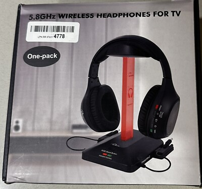 #ad WallarGe Wireless Headphones for TV Watching with 5.8GHz RF Transmitter NEW $49.00