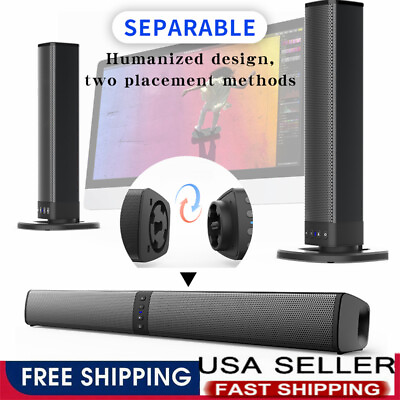 #ad Bluetooth 5.0 Home TV Sound Bar Speaker System Wireless Subwoofer 3D Surround US $47.49