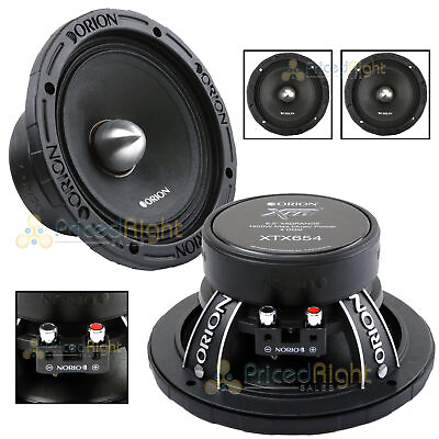 #ad 2 Orion Audio 1400 W Watt 6.5quot; Mid Range Bass Loud 4 Ohm Speakers Pair XTX654 $119.95