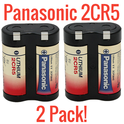#ad 2 Pack Panasonic 6V 2CR5 Photo Lithium Battery Black New DL45 KL2CR5 5032LC $6.99
