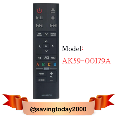 #ad AK59 00179A Replaced Remote Control for Samsung 4K Ultra HD Blu Ray DVD Player $6.29